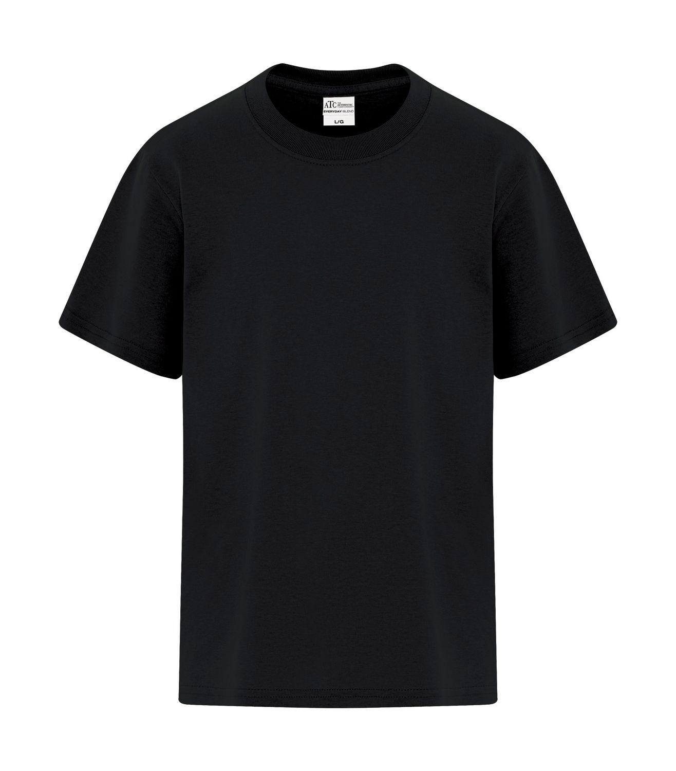 T-shirt ATC™ ATC5050Y junior 50/50 coton/polyester, Couleur: Noir, Grandeur: L