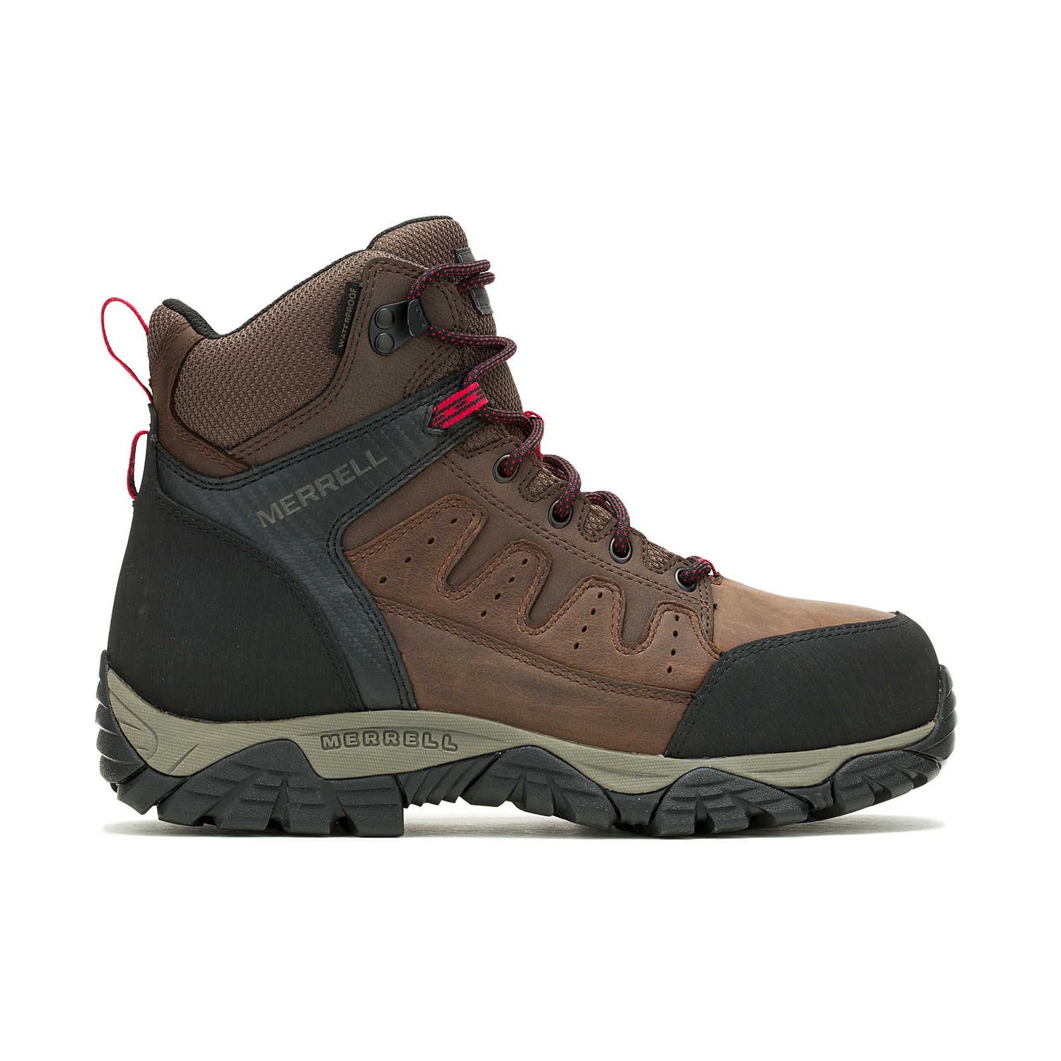 Bottes de travail Merrell Windoc 6" Imperméable, Couleur: Brun, Grandeur: 10, Largeur: Wide
