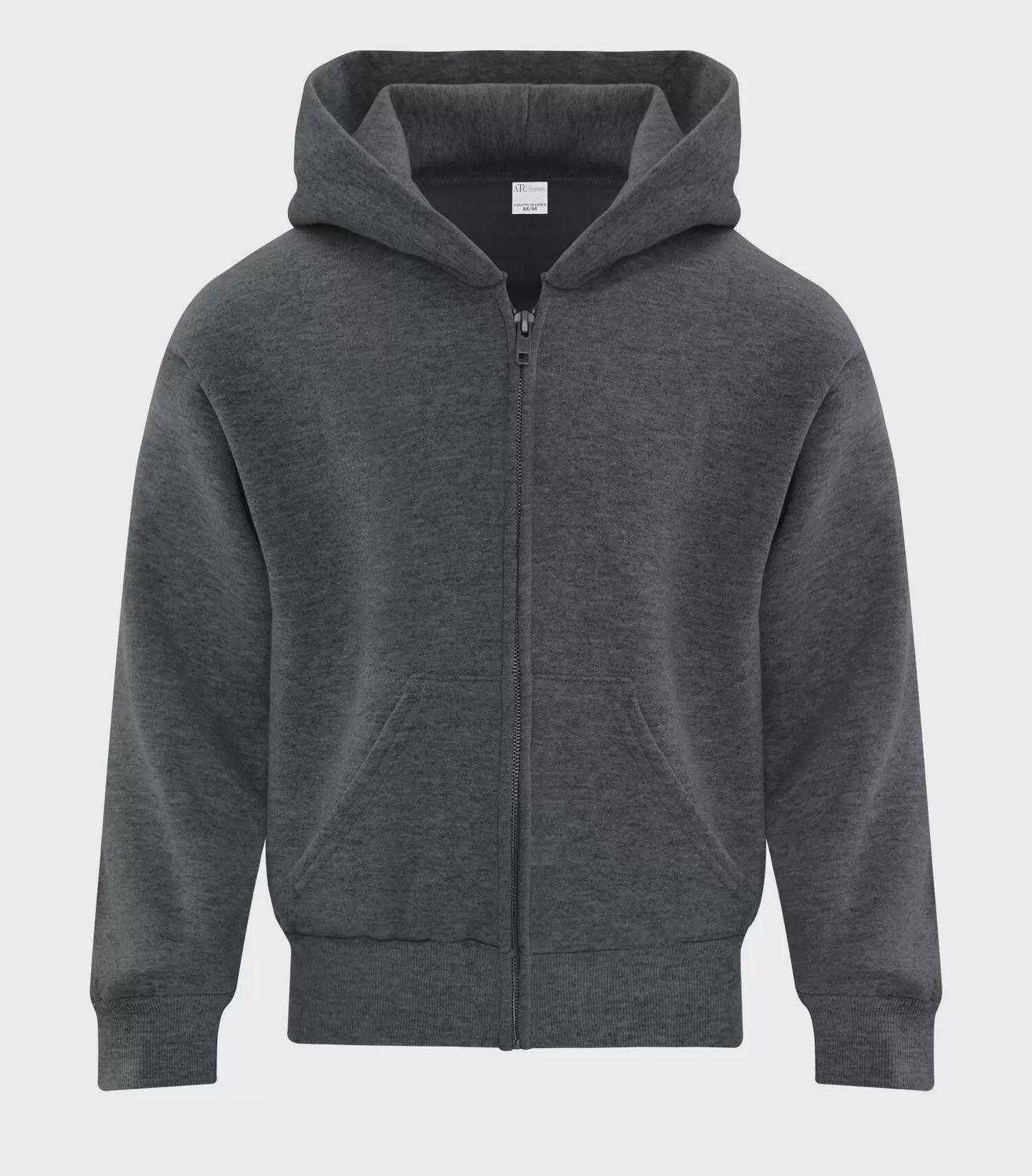 Coton ouaté pour enfant avec capuche et zipper ATC ATCY2600, Couleur: Charcoal, Grandeur: L