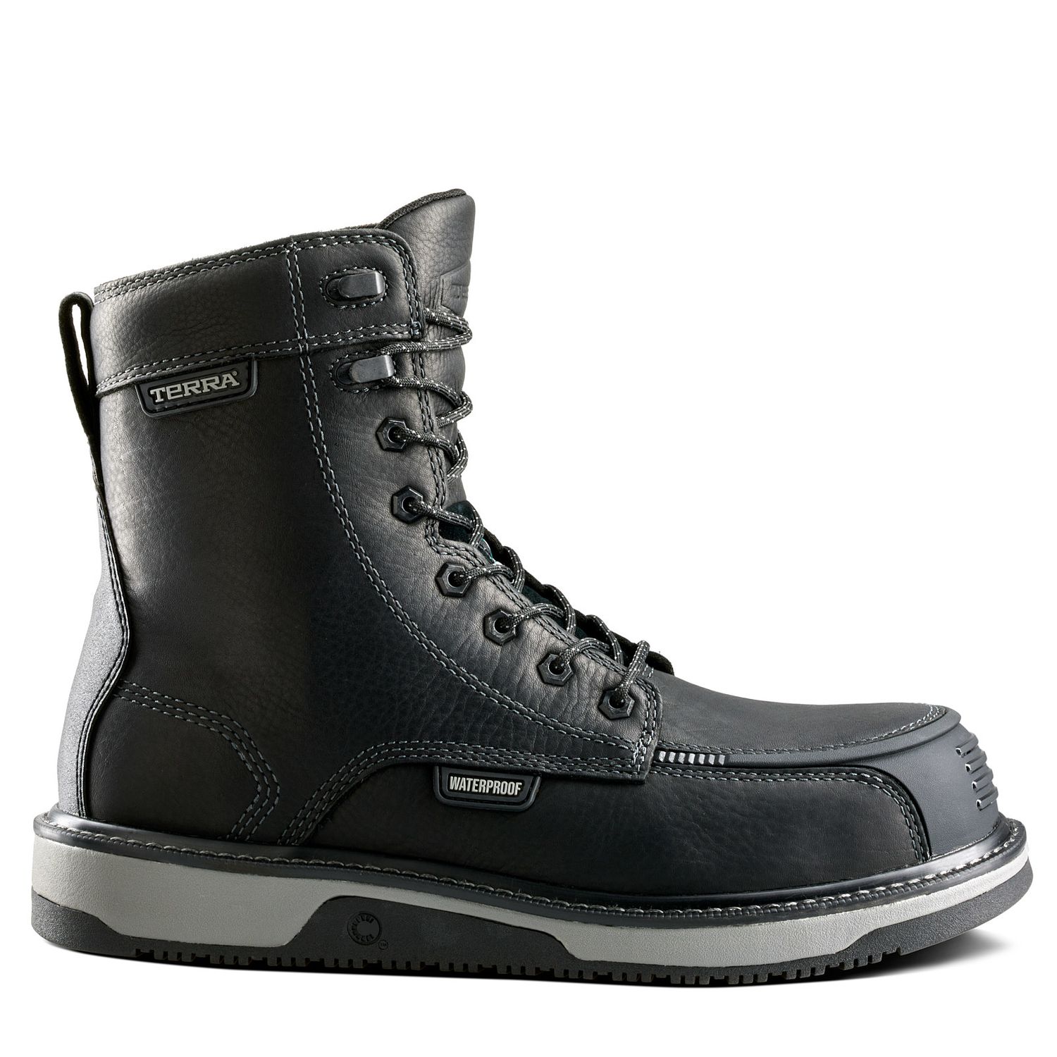 *Liquidation* Bottes de travail Terra 839FBK Imperméable, Couleur: Noir, Grandeur: 10