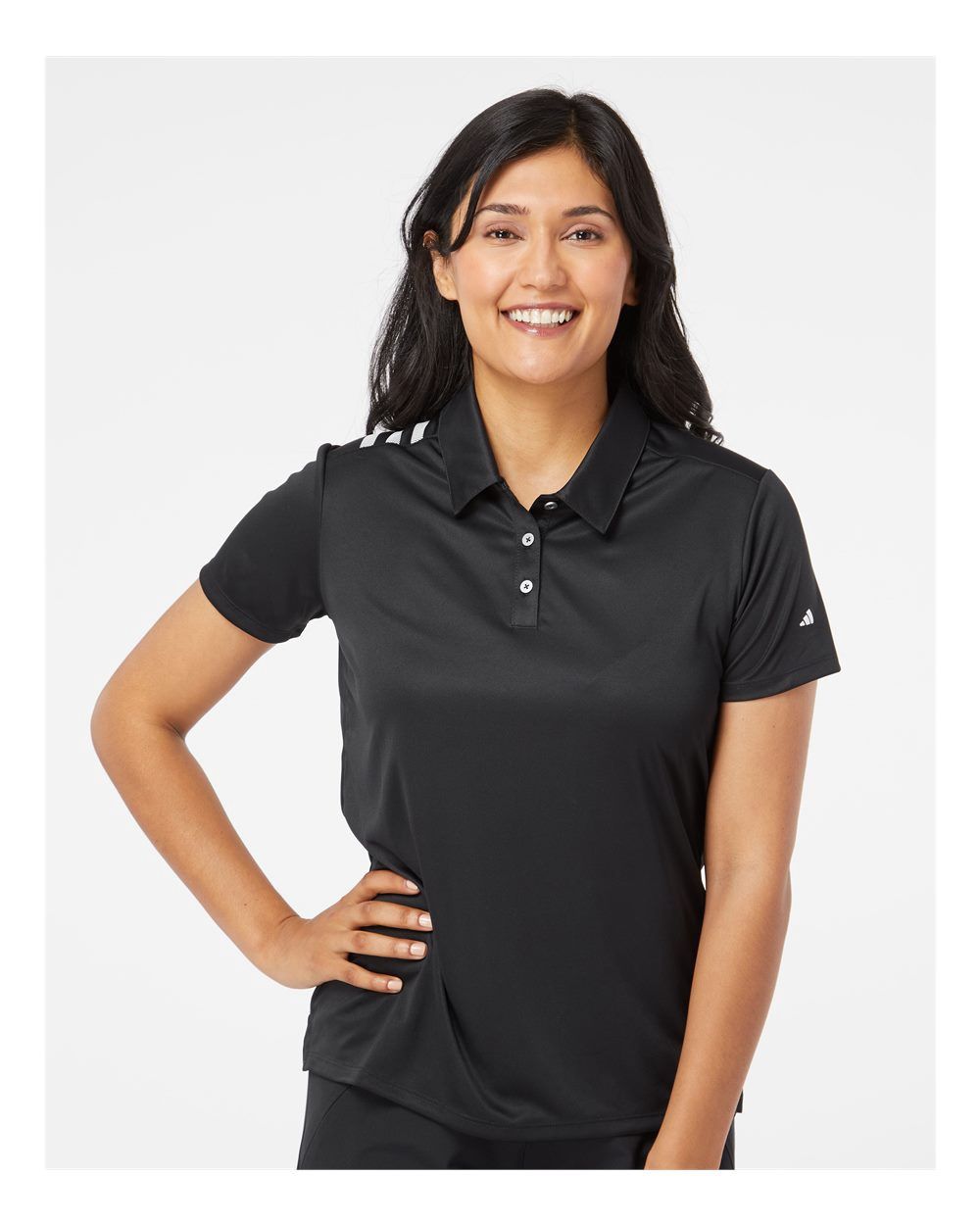 Polo Adidas A325 - 3 Bandes pour femmes, Couleur: Noir, Grandeur: S, Longueur: REG