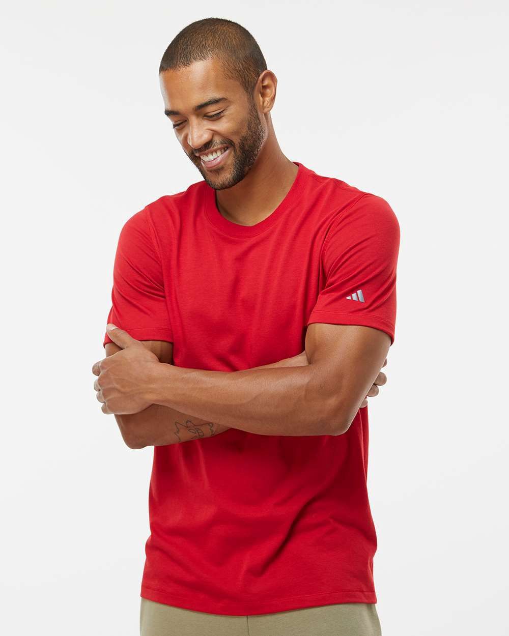 T-Shirt Adidas A556 pour hommes, Couleur: ROUGE POWER, Grandeur: M