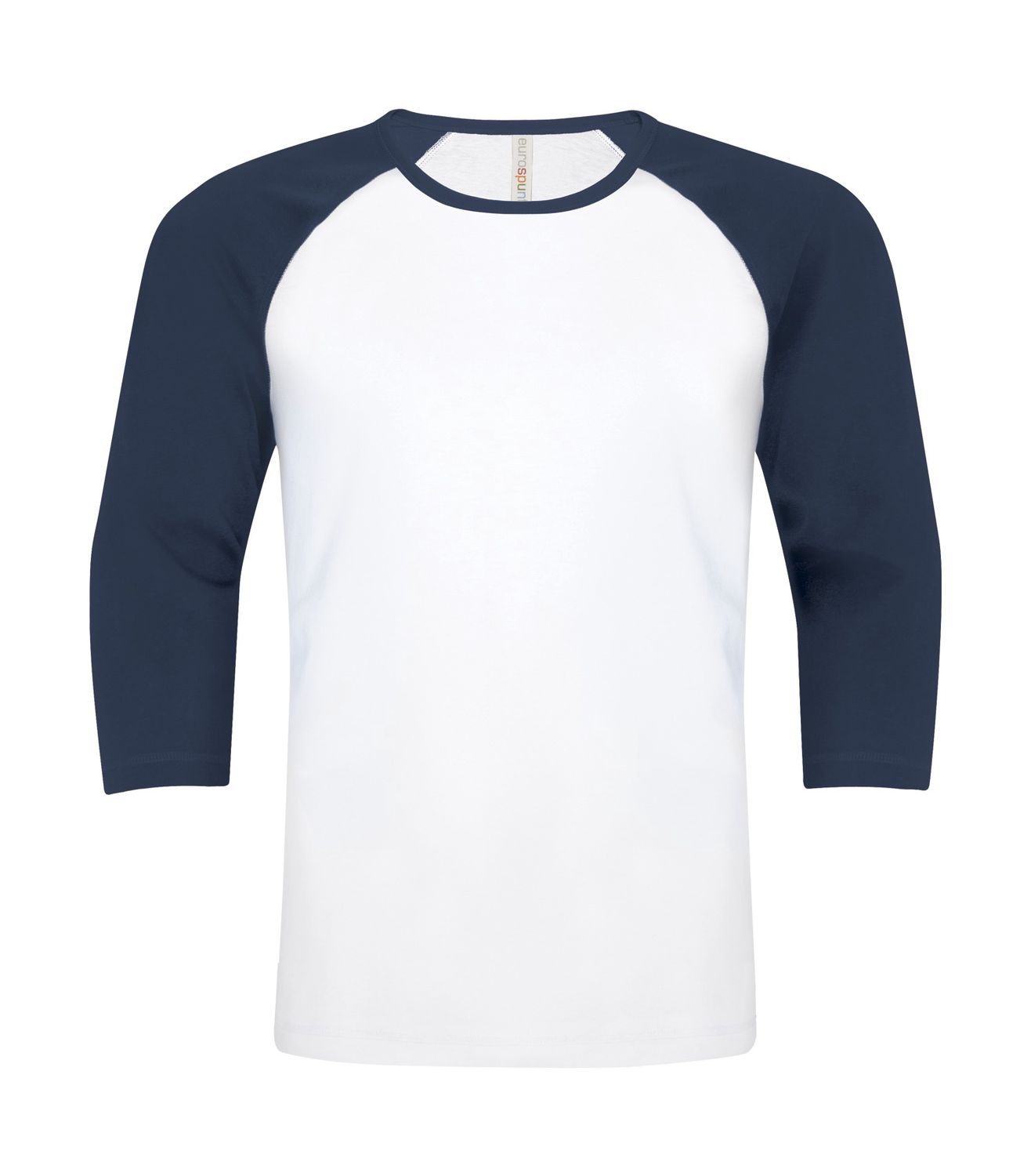 T-shirt ATC™ EUROSPUN® ATC0822 100% coton ring spun, Couleur: Blanc/Marine, Grandeur: L