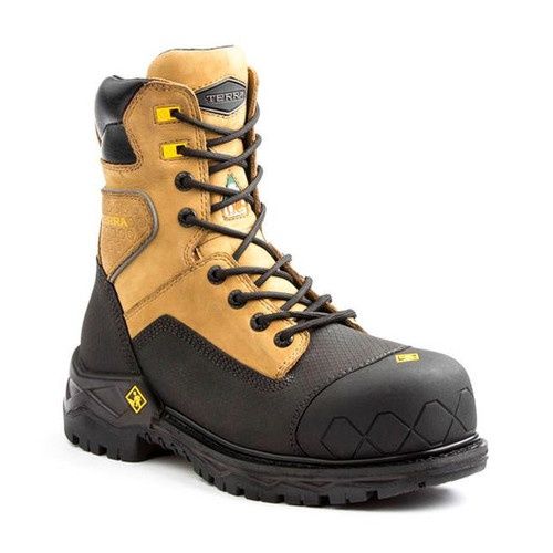 *Liquidation* Bottes de travail Terra 925504 Botte à bout composite résistant à la perforation, Couleur: Tan, Grandeur: 10