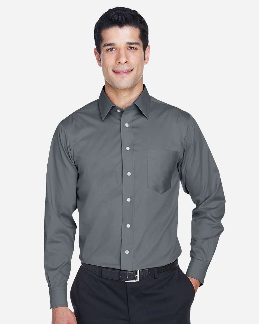 Chemise Devon &amp; Jones DG530 53% coton 43% polyester 4% lycra, Couleur: Graphite, Grandeur: 2XL