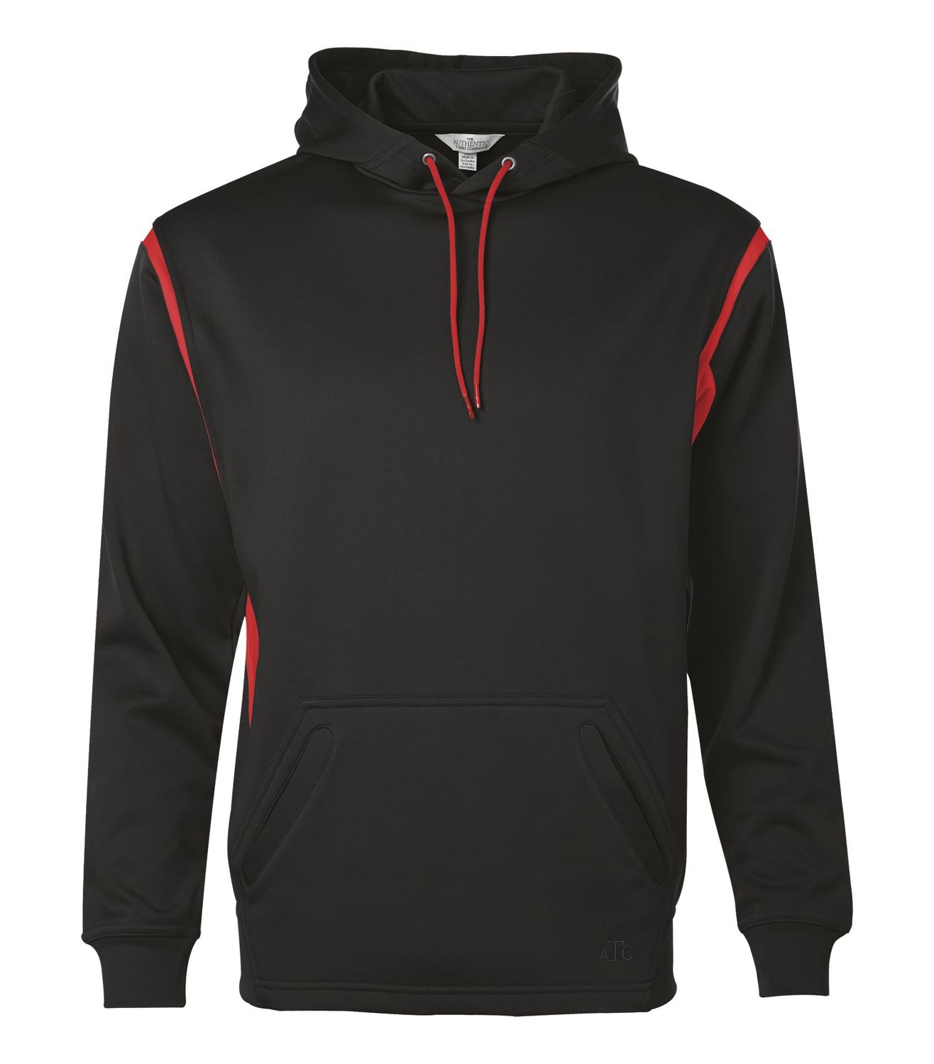 Hoodie ATC™ PTECH® F2201 Fleece, Couleur: Noir/Rouge, Grandeur: 2XL