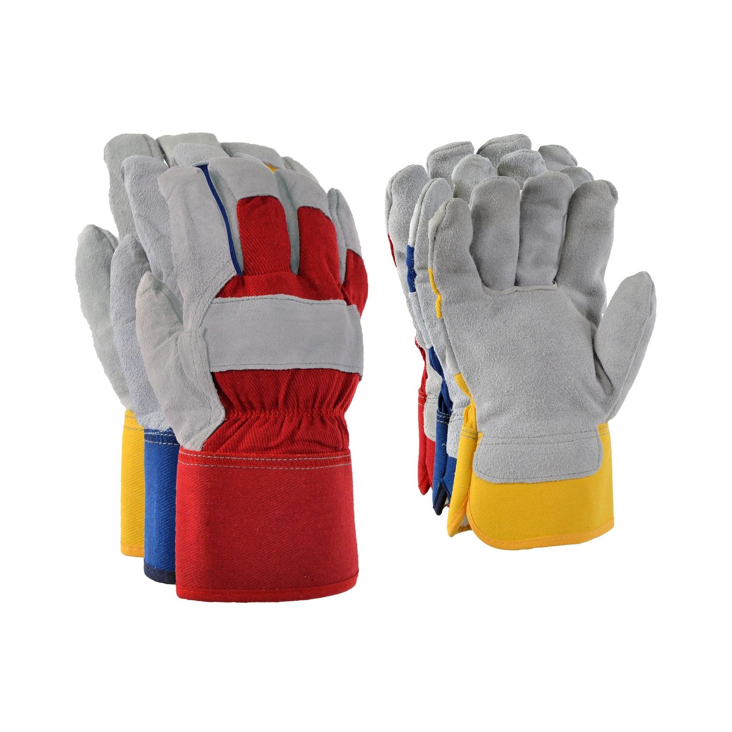 Ensemble de gants en cuir Cowsplit doublé Boa 10/4 Job 2466b, Couleur: ASSORTIS, Grandeur: 2XL