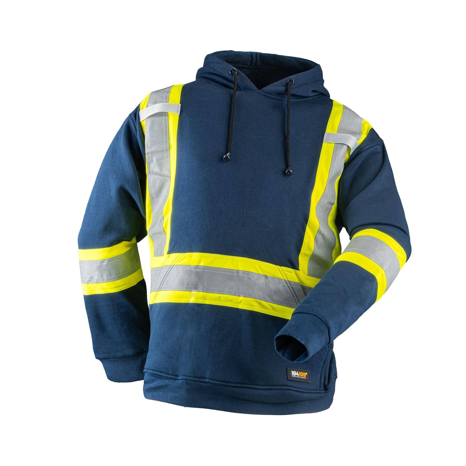 Hoodie 10/4 Job 25430REF à Capuche avec Bandes Réfléchissantes., Couleur: Marine, Grandeur: 2XL