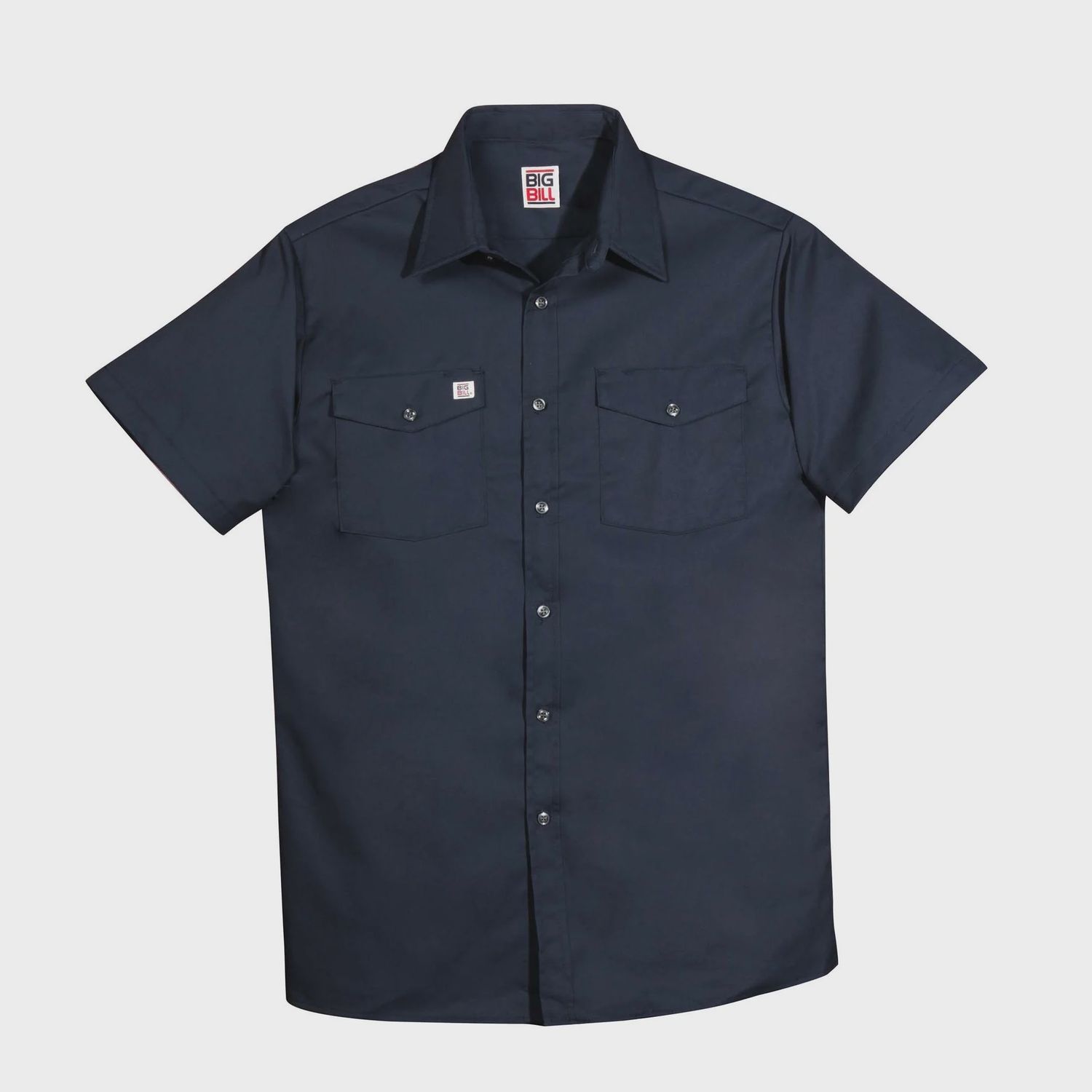 Chemise de travail à manches courtes Big Bill 137 Tissu 65% polyester / 35% coton, Couleur: Marine, Grandeur: L, Longueur: REG