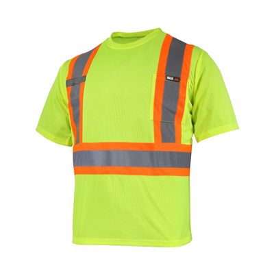 T-Shirt 10/4 Job 25400 à manches courtes avec poche Quick Dry et bandes réfléchissantes