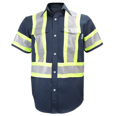 Chemise de travail Gatts 650SX4  manche courte Bandes réfléchissantes