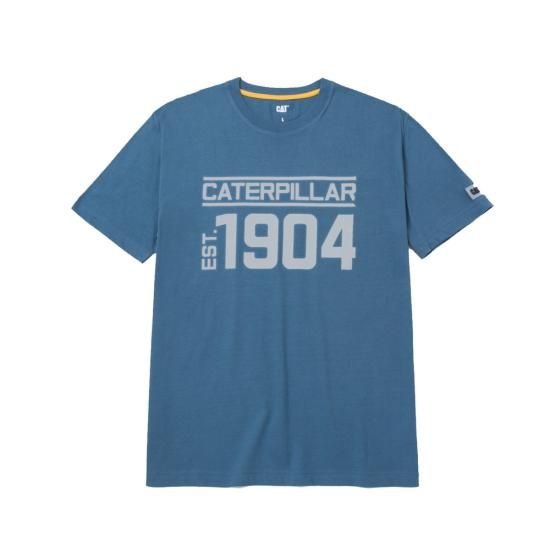 T-shirt Caterpillar 1010026 100% coton, Couleur: Bleu Acier, Grandeur: 2XL