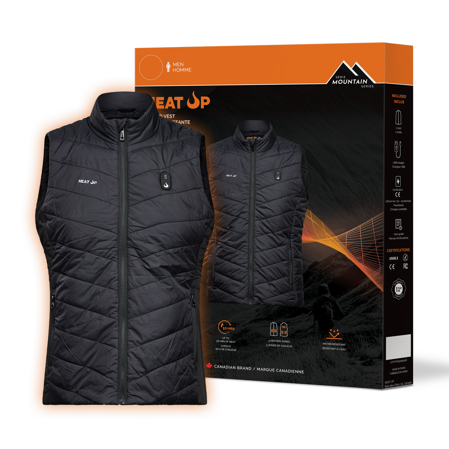 Veste Chauffante pour hommes, Grandeur: XS