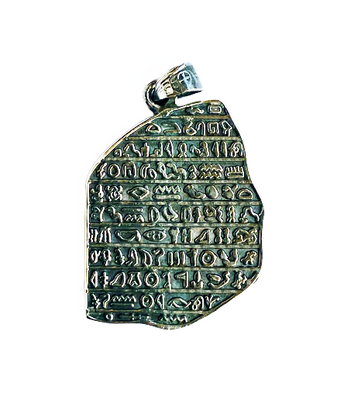 piedra de Roseta colgante plata