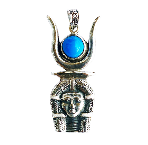 Hathor en plata con piedras naturales