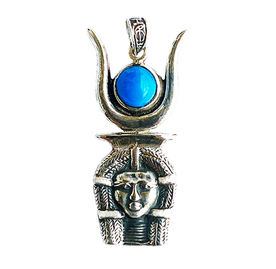 Hathor en plata con piedras naturales