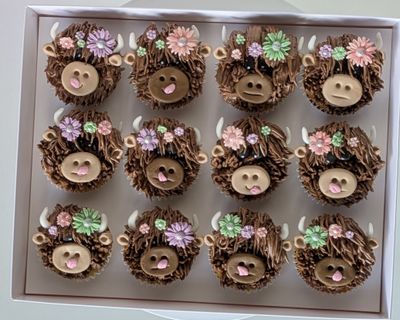 Highland Cow Cupcakes