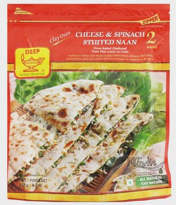 Deep Frozen - Cheese Spinach Naan 2Pcs