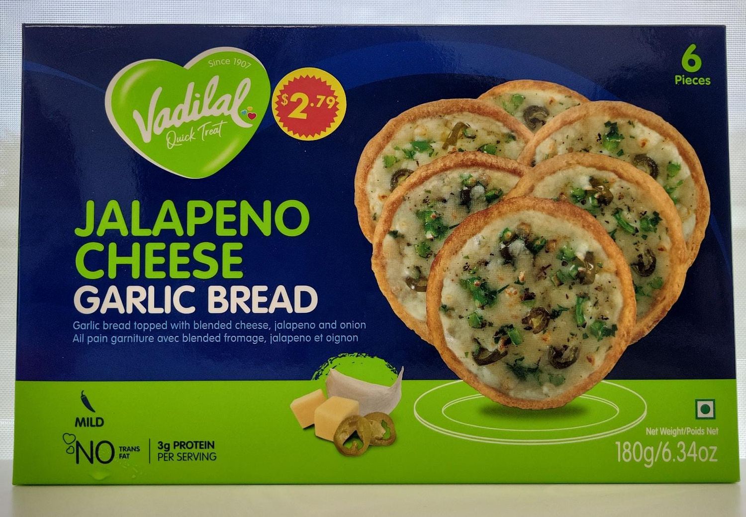 Vadilal Frozen - Jalapeno Cheese Garlic Bread 180g