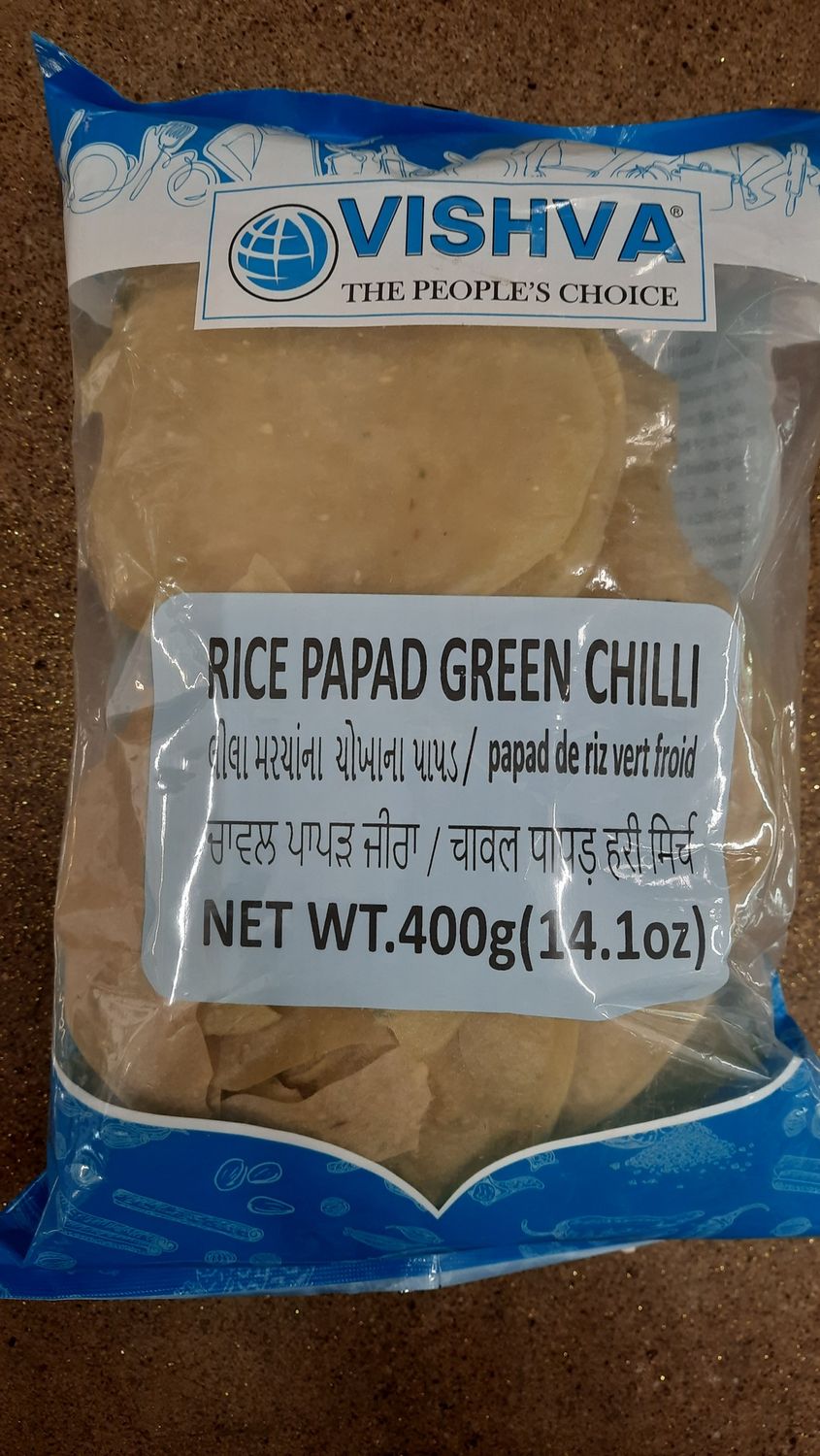 Vishva -  Rice Papad Green Chilli 400g