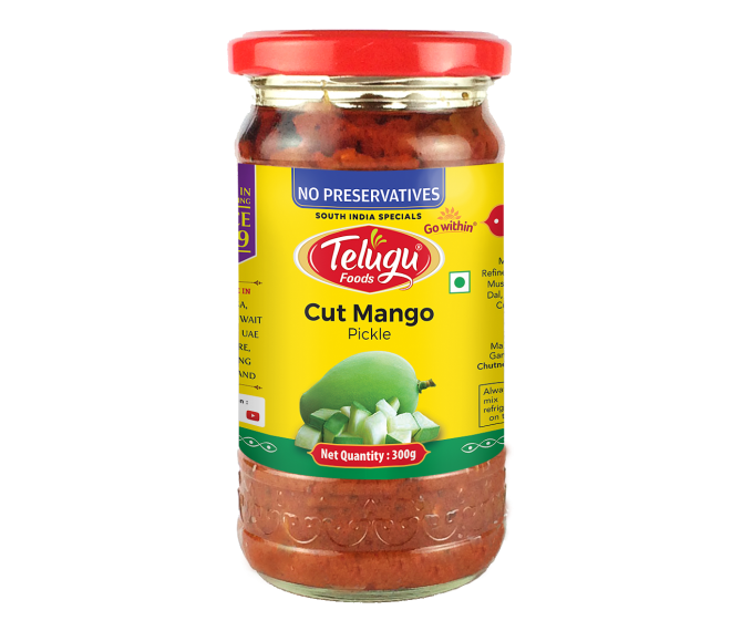 Telugu Foods - Cut Mango Pickle Without Garlic 300g