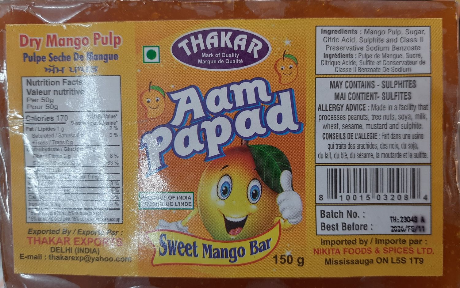 Thakar - Aam Papad 150g