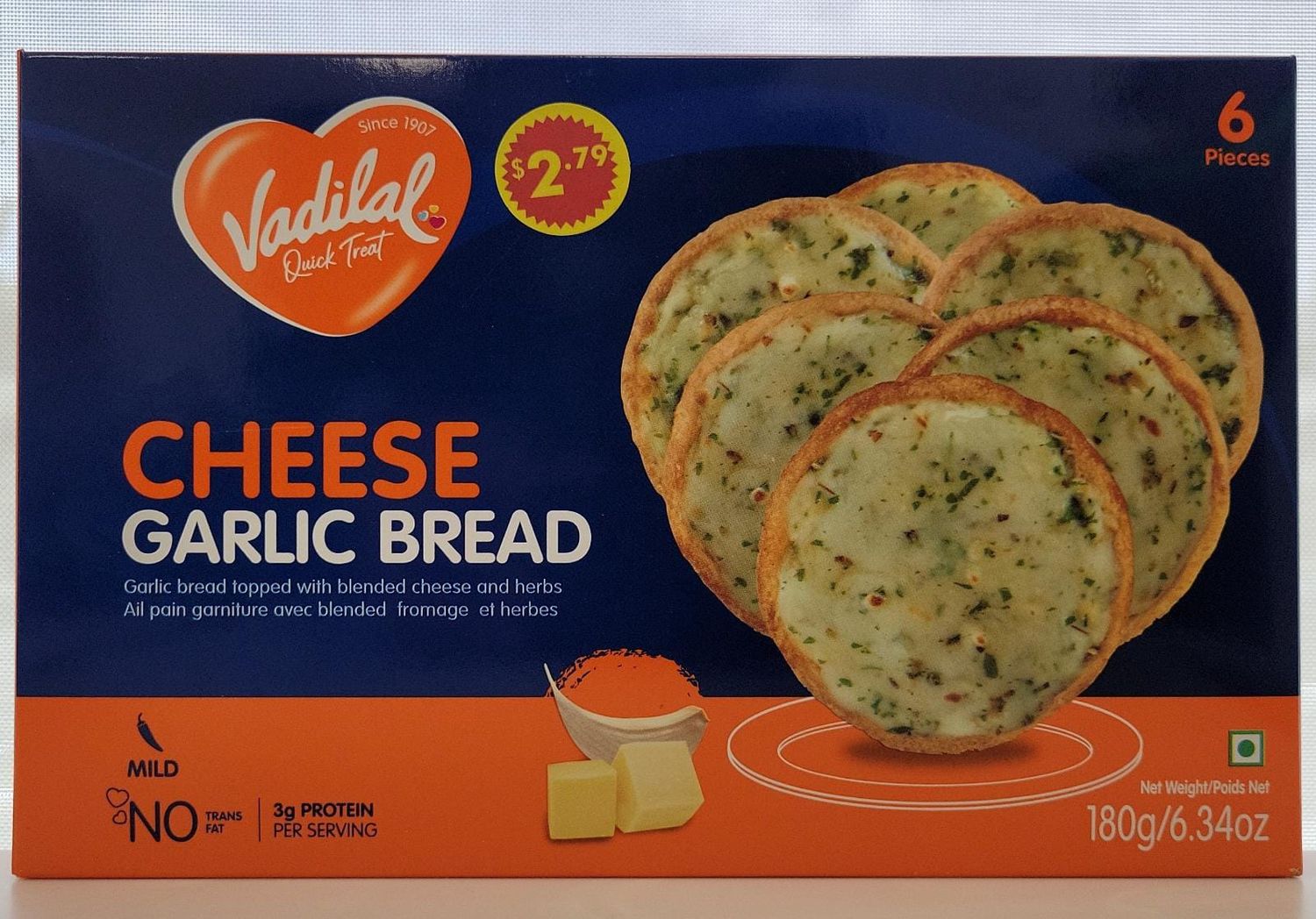Vadilal Frozen - Cheese Garlic Bread 180g