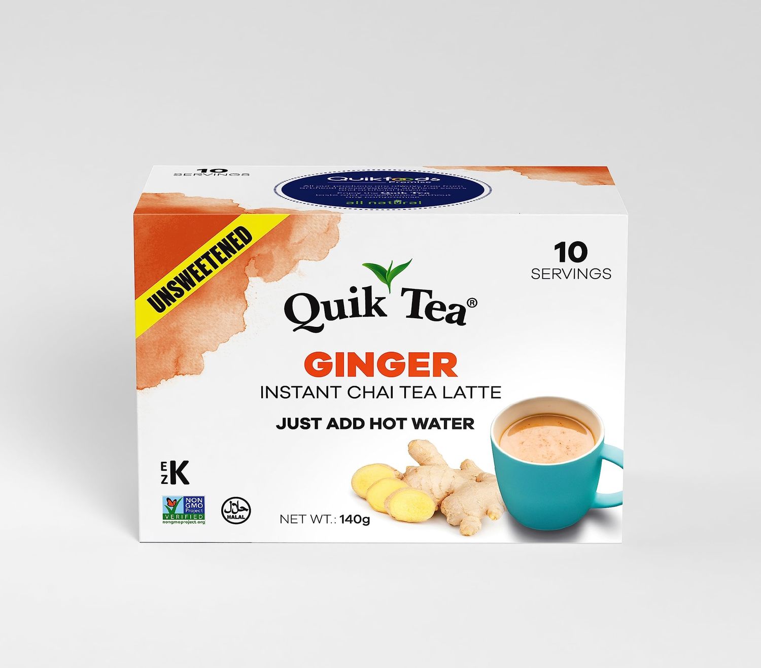 Quik Tea- Unsweetened Ginger Tea 140g