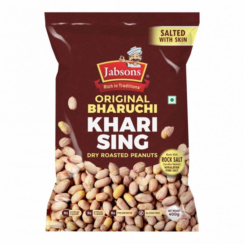 Jabsons - Salted Peanuts/Khari Sing Dry Roasted (Skin) 400g