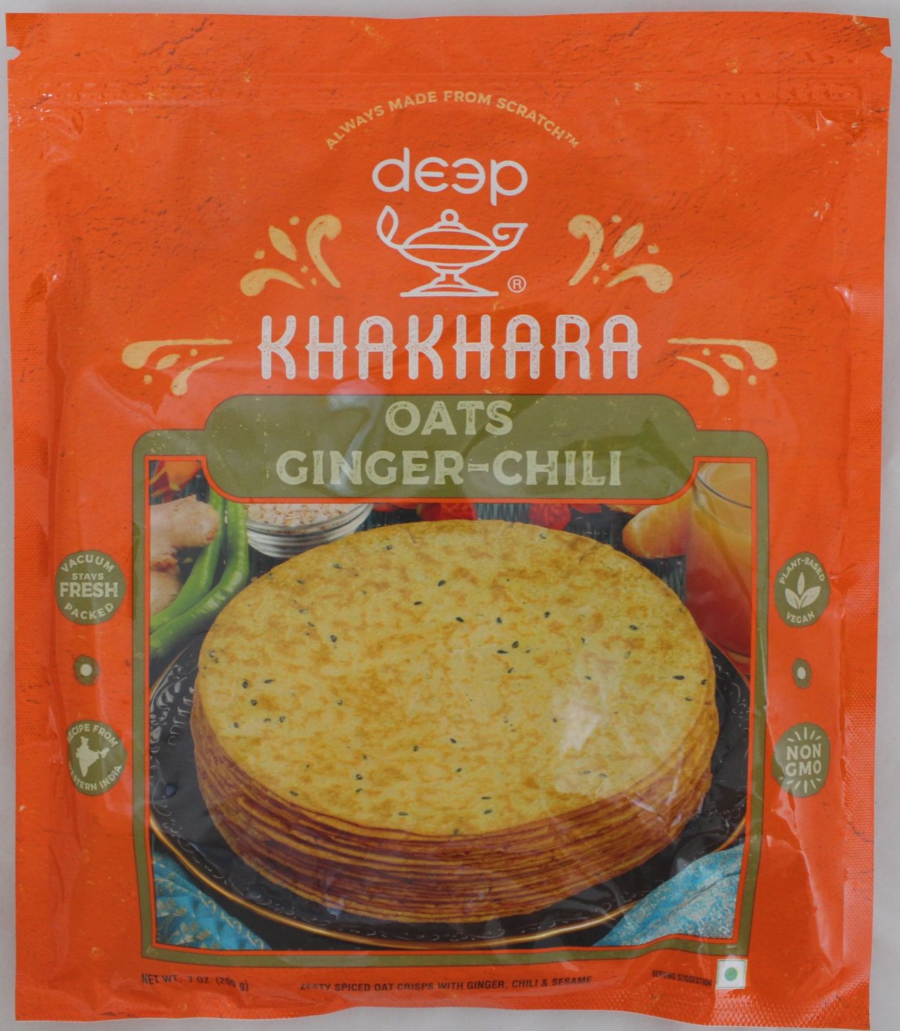 Deep - Khakhra Oats Ginger Chili 200g