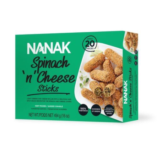 Nanak Frozen - Spinach and Cheese Sticks 454g