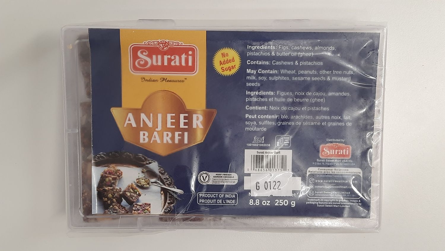 Surati Sweet- Anjeer Barfi 250g