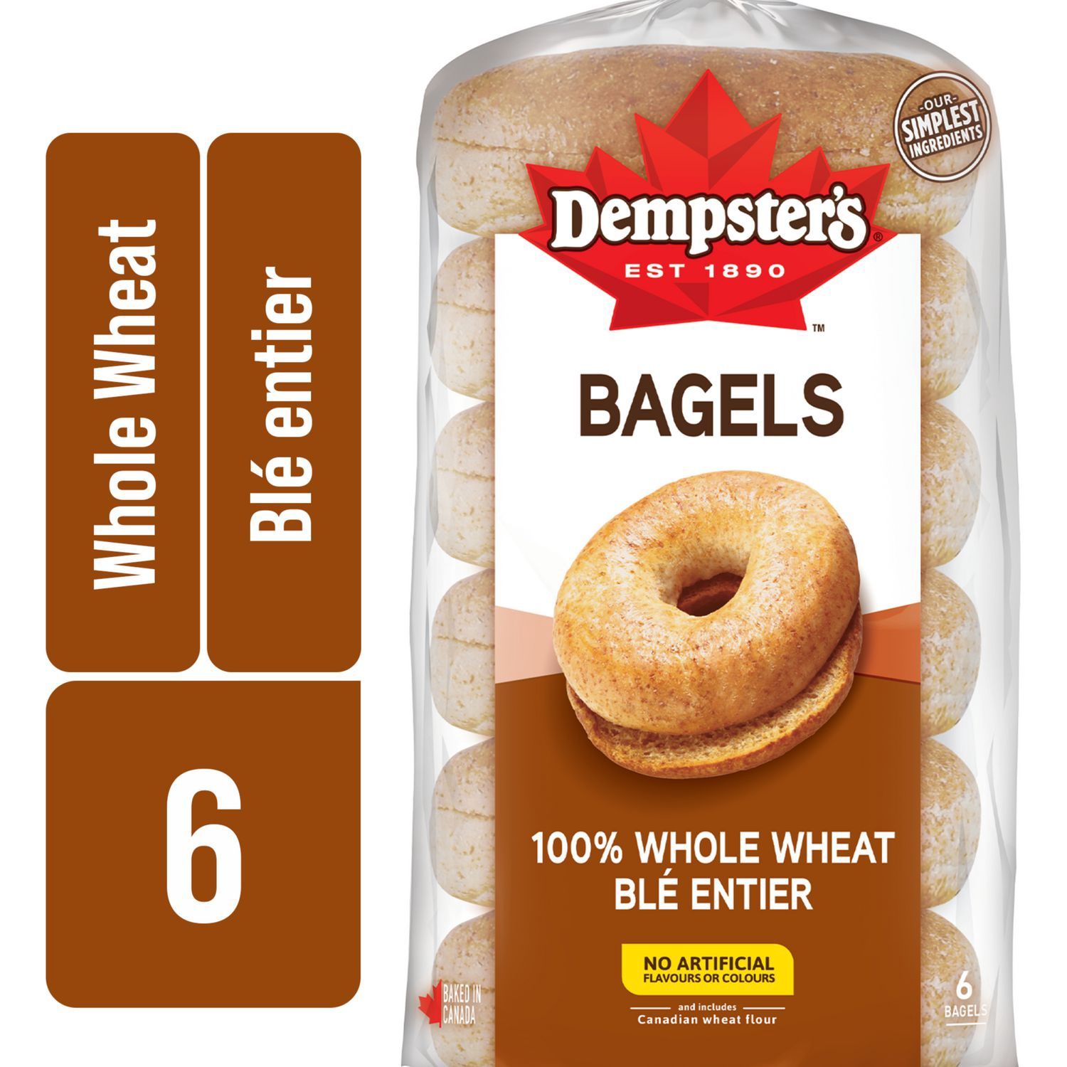 Dempster&#39;s - Whole Wheat Bagel 6pc