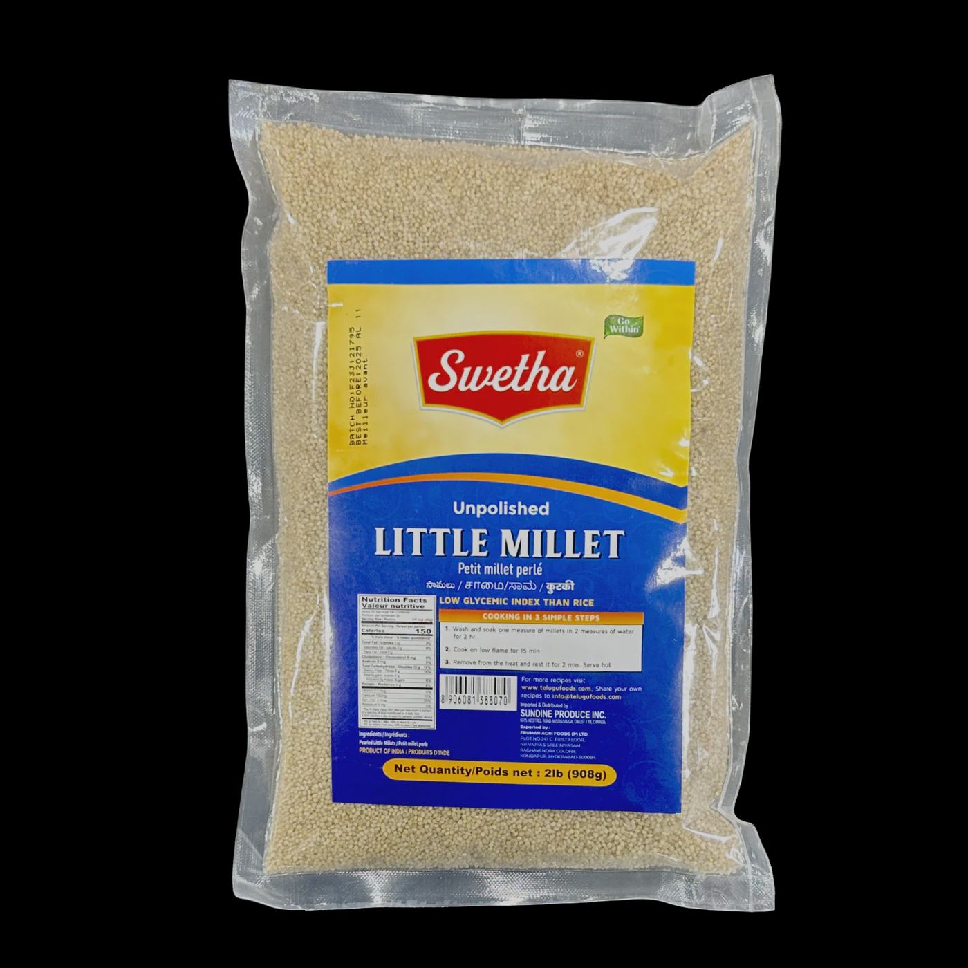Swetha - Unpolished Little Millet 2lb