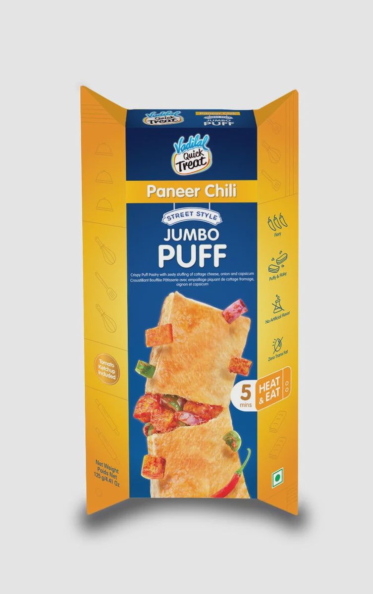 Vadilal Frozen - Paneer Chilli Jumbo Puff 125g