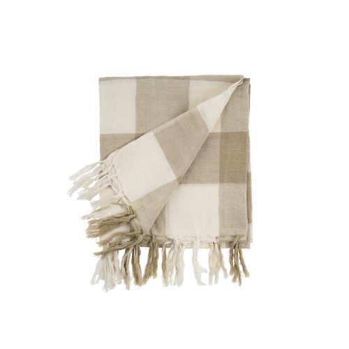Gingham Throw - Sand