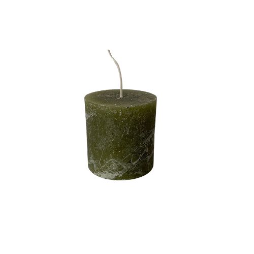 Olive Green Candle - 7 x 7 cm