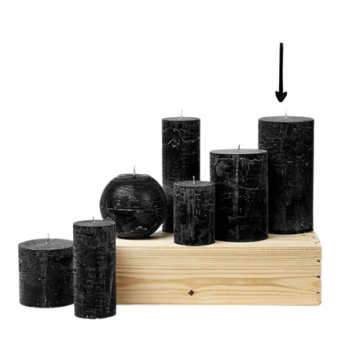 Black Candle - 10 x 20 cm