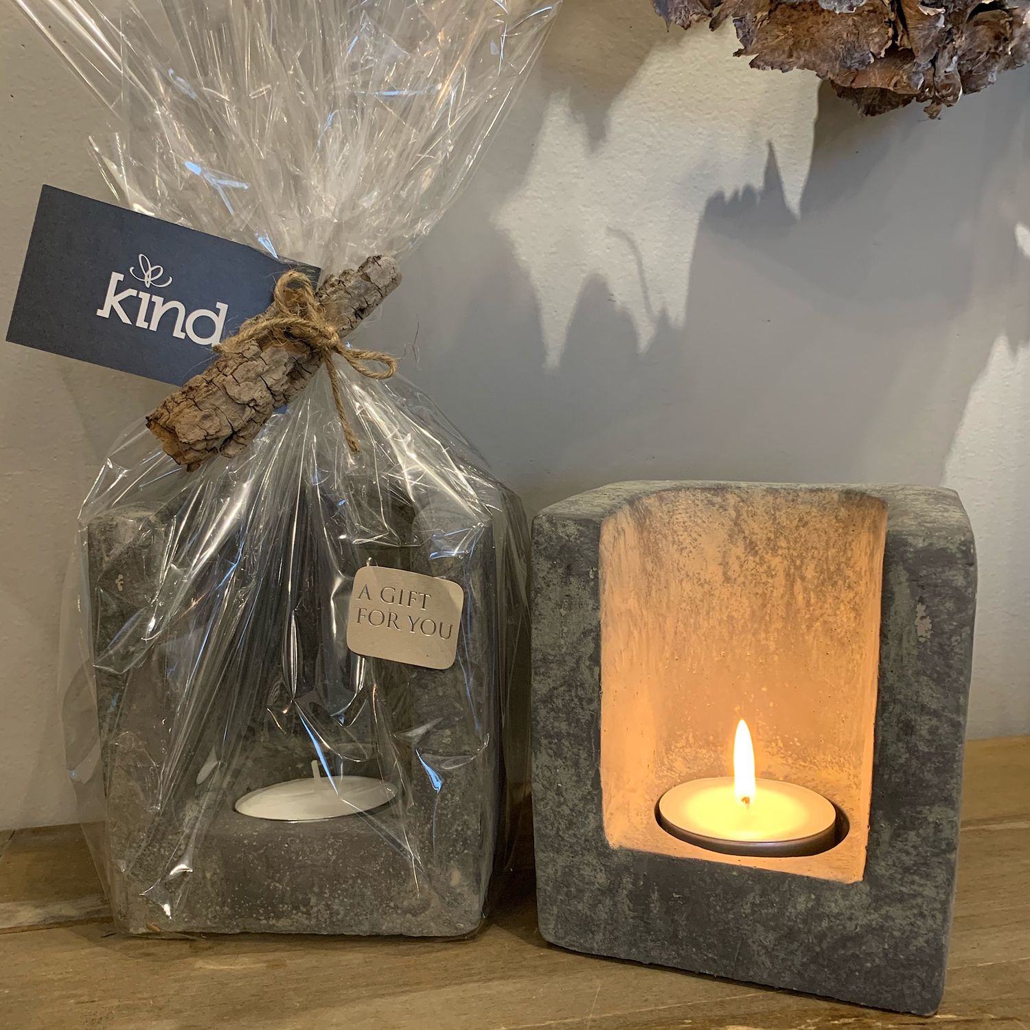 Square Candle Holder + Tea Light