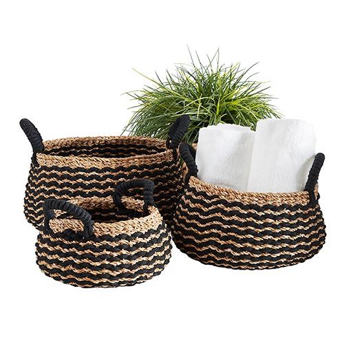 Basket Black Stripe Medium