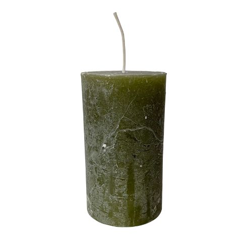 Olive Green Candle - 7 x 12 cm