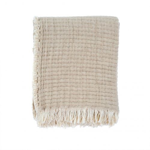 Kantha Stitch Throw Cream