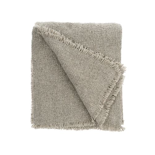 Fringed Boucle Throw - Grey
