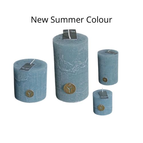 Blue Grey Candle - 10 x 15 cm