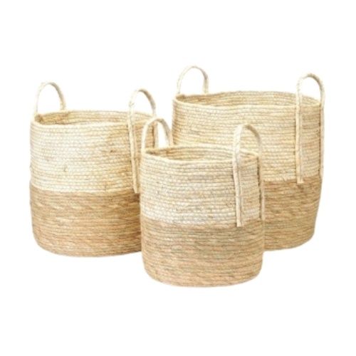 Straw Cylinder Basket - Large