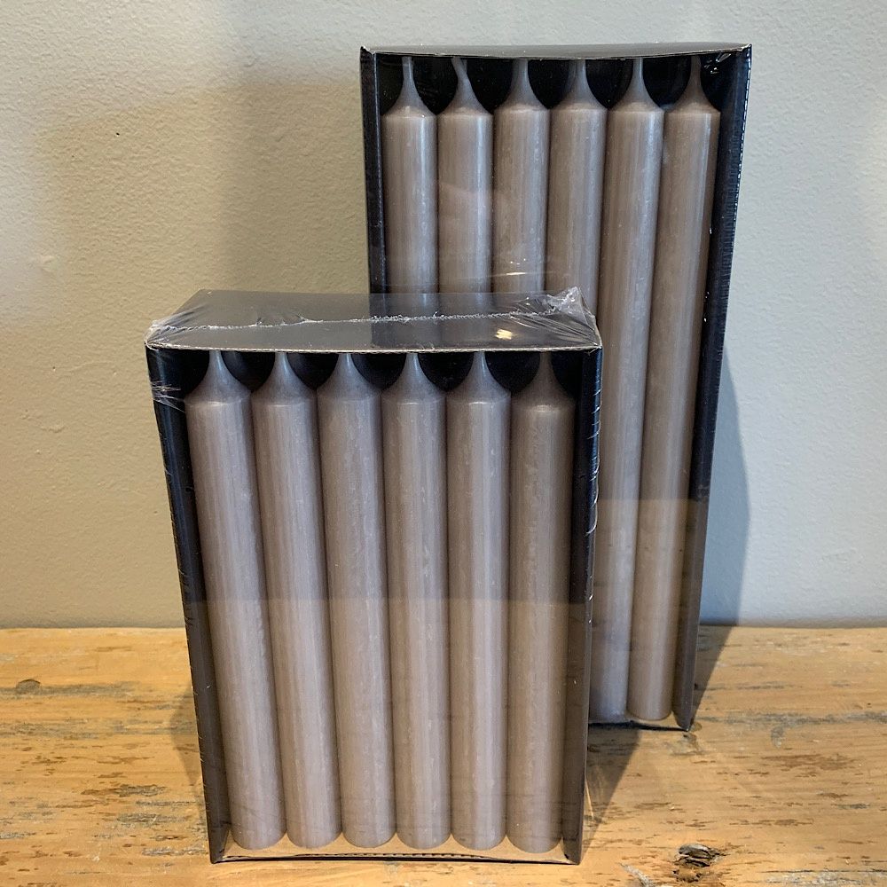 Box/18 Dinner Candles Taupe 19cm