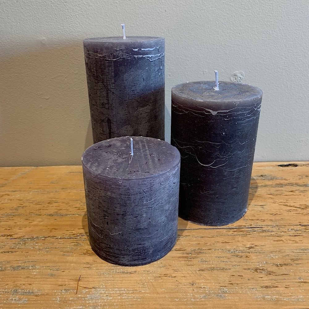 Dark Grey Candle - 4" D, Size: Large | 8" H