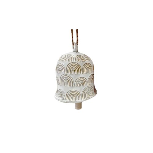White Ceramic Rainbow Bell
