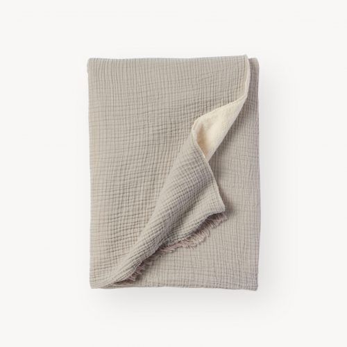 Fleece-Lined Crinkle Throw - Grey