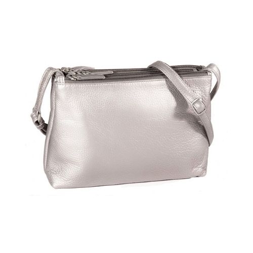 3 Compartment Crossbody - Silver